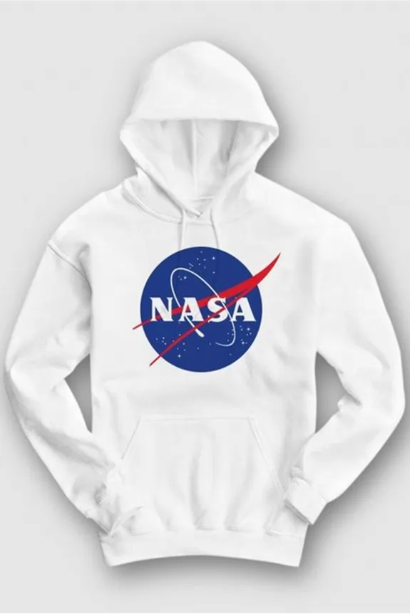 NASA logo white hoodie
