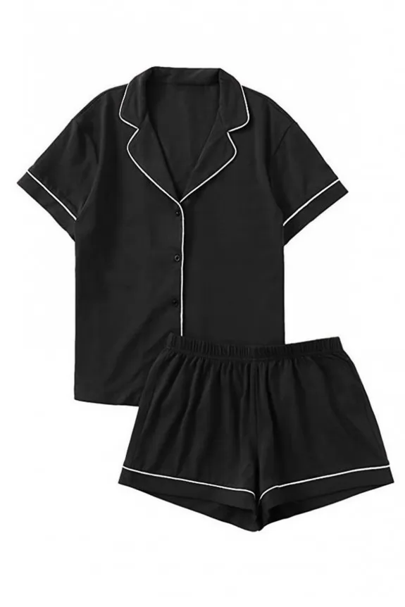 Set of 2 - Sleep Bright Nightwear Outfit Black | Street Style Store | SSS