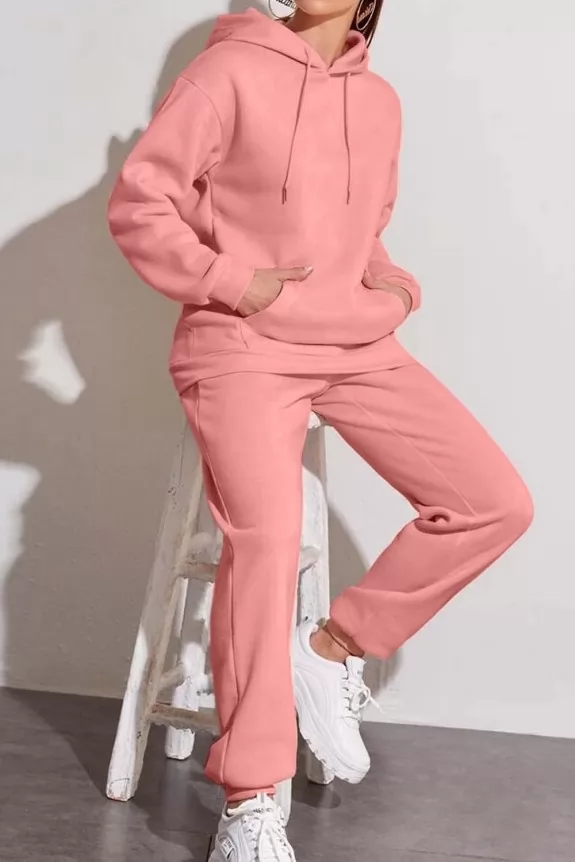 Set of 2- Candlelight peach Hoodie  with jogger