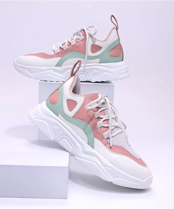 Minimal pastel cotton-candy chunky sneaker