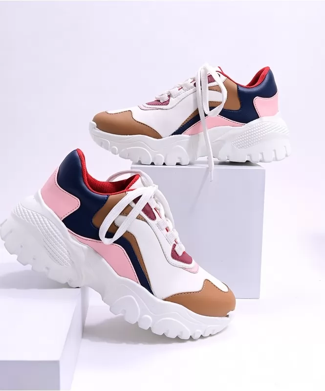 Consecutive color block trails chunky sneaker