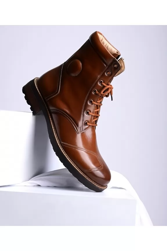 Bold brown stylished detailed rider boot