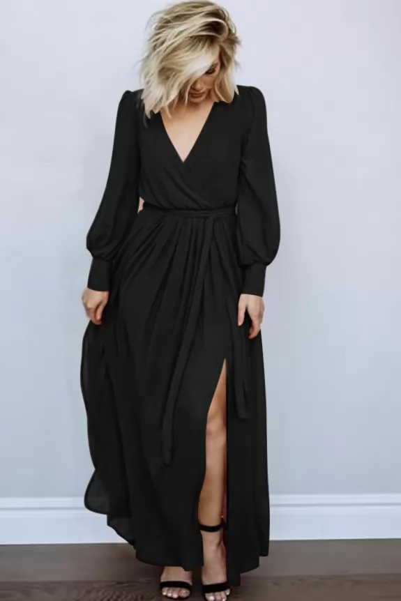 Black Maxi Dress with Slit