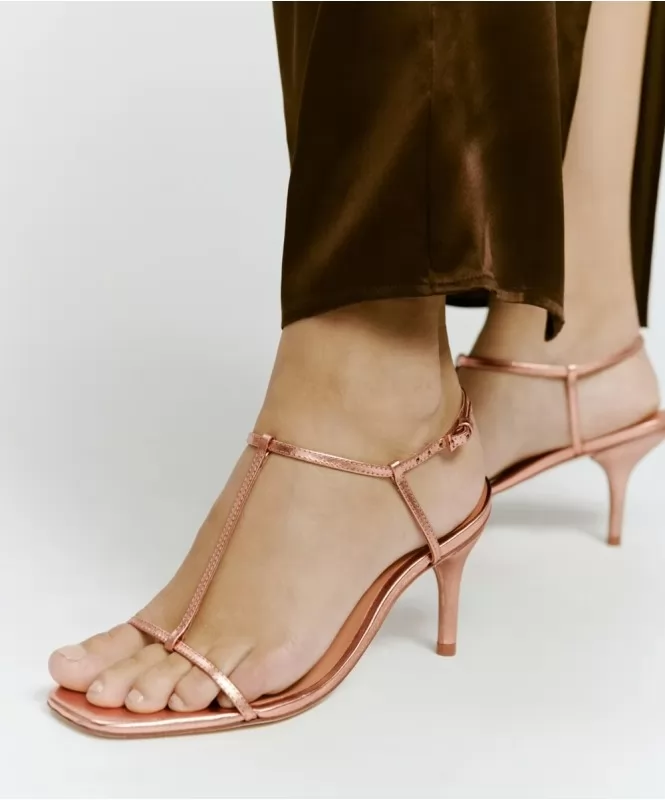Barely there rose gold heel