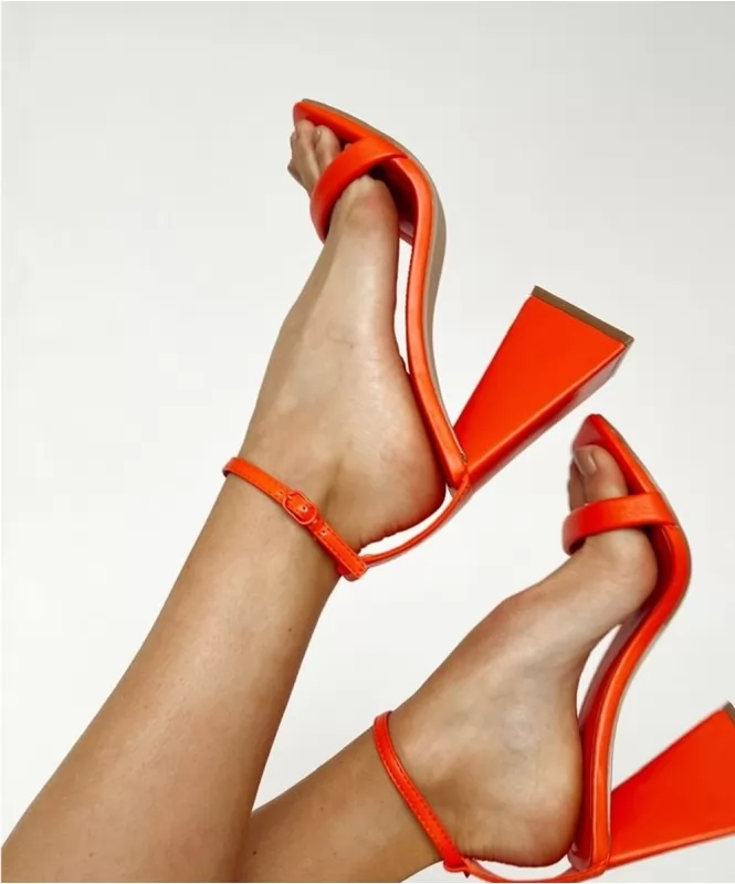 Bright orange minimal heel