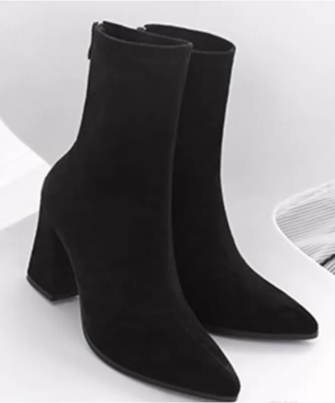 Ankle suede black boots Street Style Store SSS