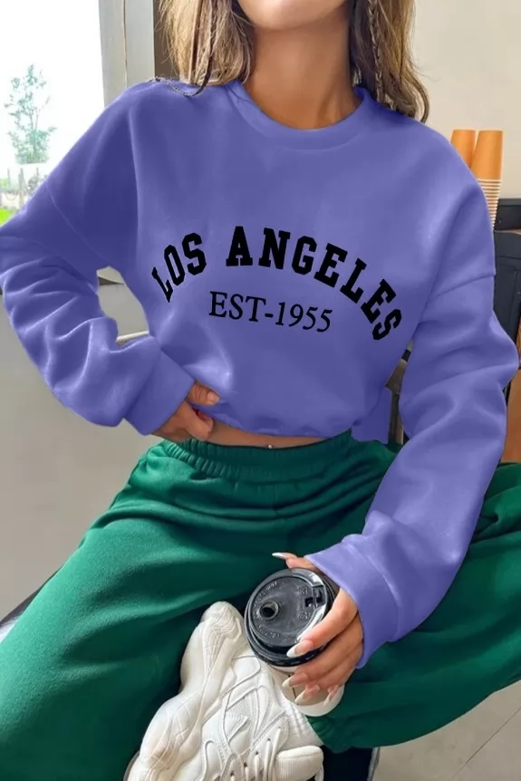 Los Angeles very peri crop sweatshirt