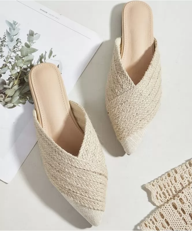 Jute pointed flats