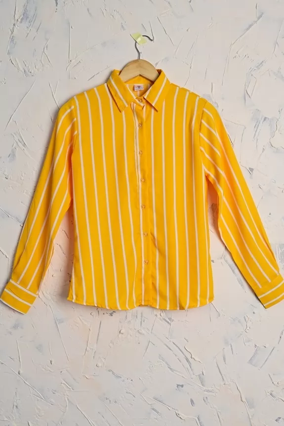 Yellow & White Striped Shirt