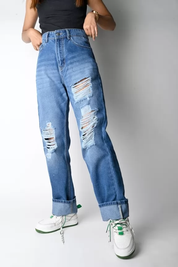 Wide Leg Middle Blue Color with Tape on Waist Cut Seam on Front and Back  High Wasited Women Denim Jeans OEM&ODM New Fashion Design - China Skinny  Jeans and Denim Jeans price |