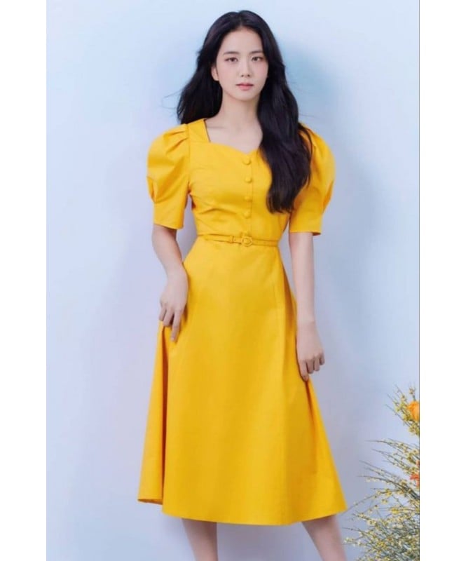 Kim Jisoo Inspired Yellow Dress