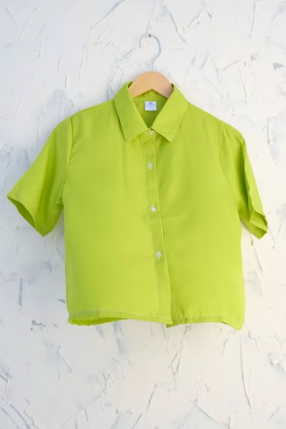 Neon Green Crop Shirt