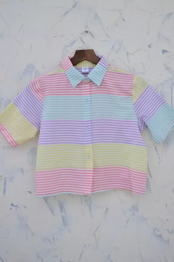 Multicolor Stripes Crop shirt