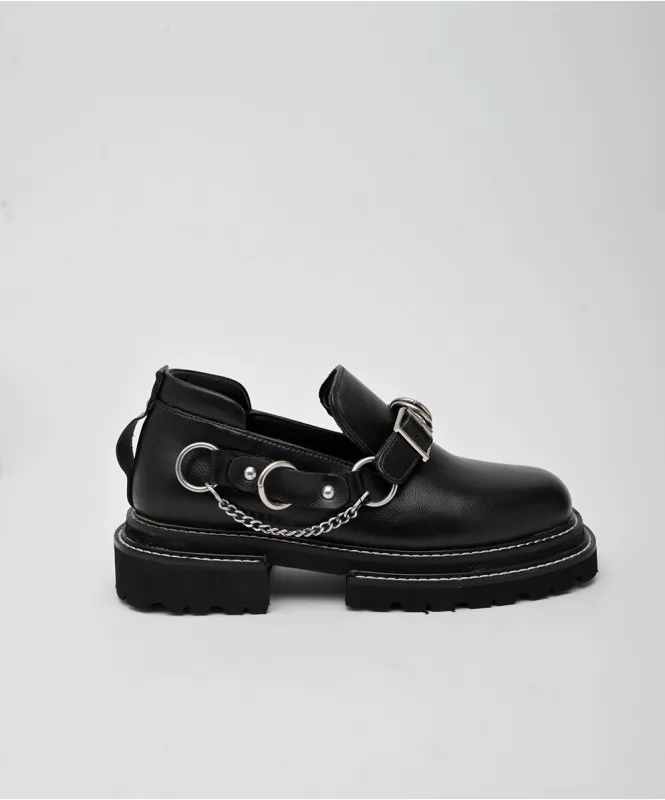 Metal studded ring EVA goth loafer Street Style Store SSS