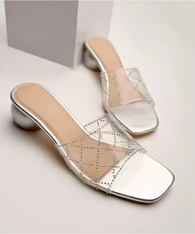 Beautiful transparent shine heels 