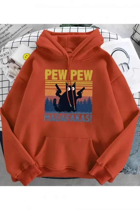 Pew pew madafakas cat hoodie 2025