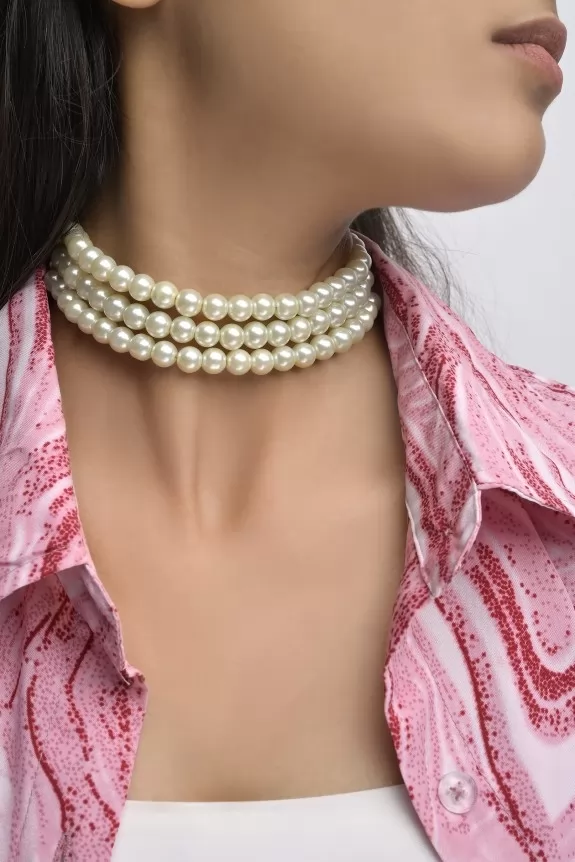 Multistrand Pearls Choker Necklace