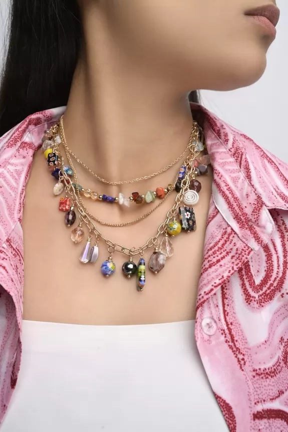 Multicolor Beaded Layer Necklace