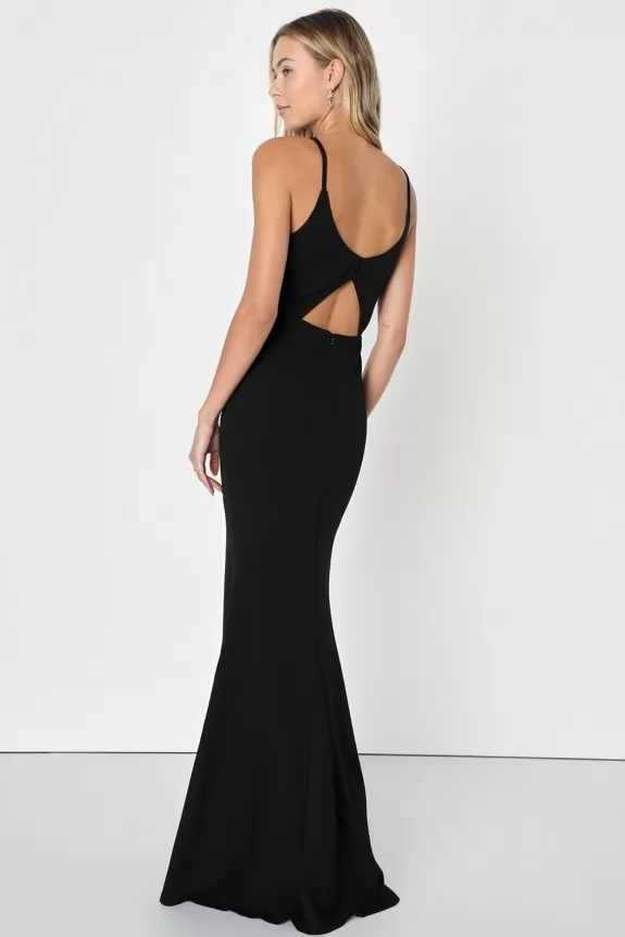 Long Black Fitted Prom Dress Street Style Store SSS