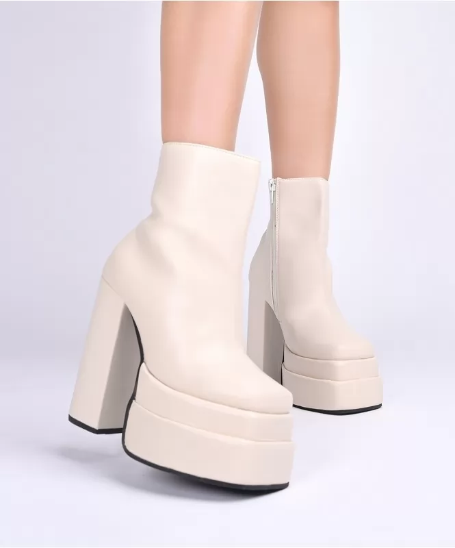 The trendy cream platform boots 