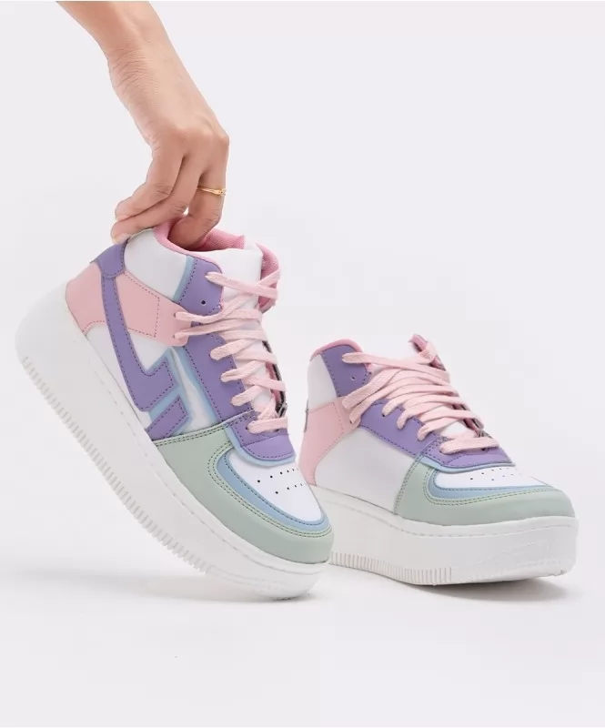 The pastel pop ankle length sneakers 