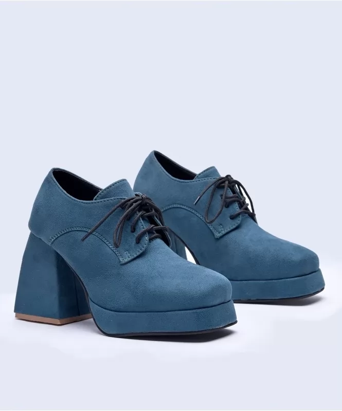 Persians blue suede platform shoes  
