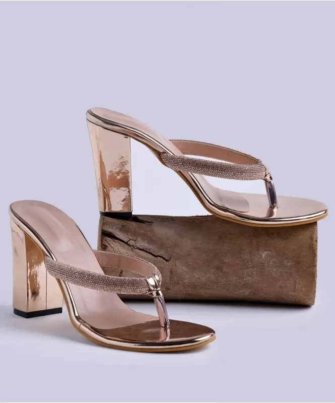 Rose Gold Rock Glitter Block Heel Sandals | Flower girl shoes, Sandals heels,  Girls shoes heels