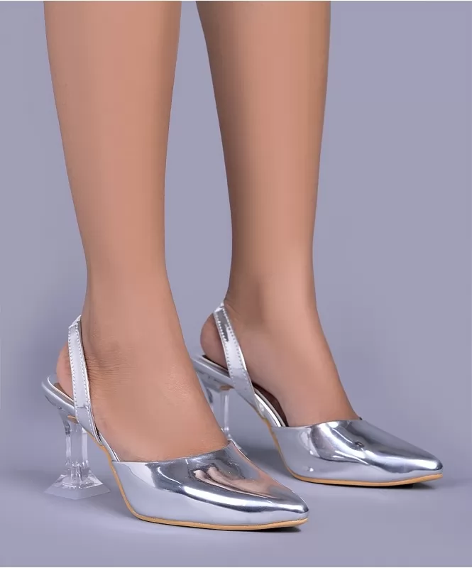 Partywear Glamour Silver High Heels Ladies Bellies at Rs 1223/pair in  Chandigarh