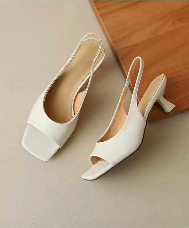 White sling back heels 