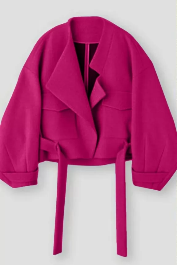 Hot Pink Jacket with Asymmetric Collar
