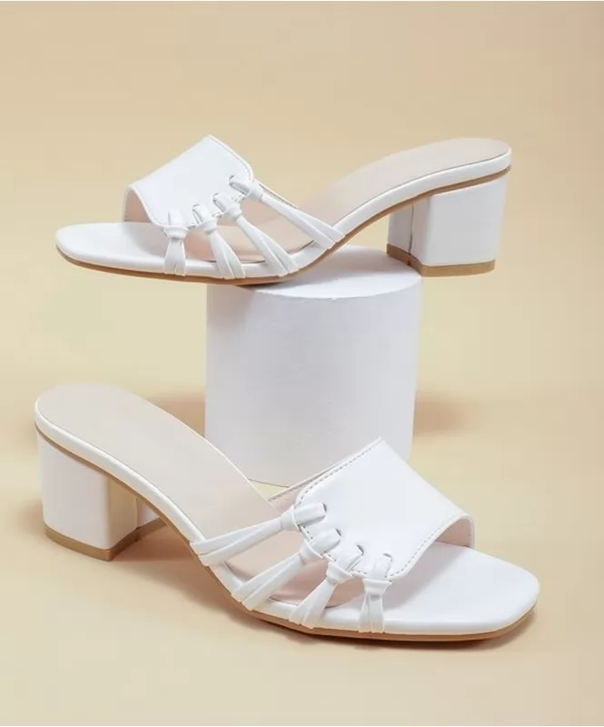 Women Shoes High Heel Block Slip On Bow Decor Round Toe Platform Shoes  Party | eBay