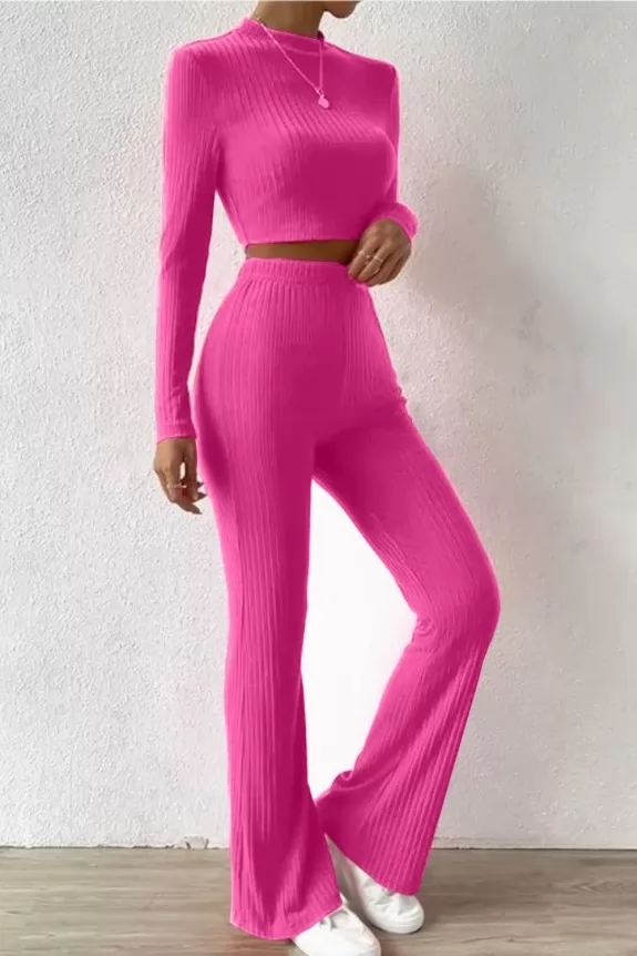  Set Of 2 Pink Full Sleeves Top With Trouser