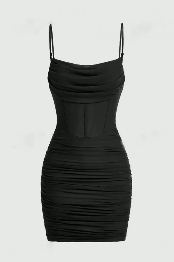 Ruched Mesh Cami Bodycon Dress | Street Style Store | SSS