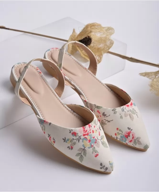 Minimal floral print flats Street Style Store SSS