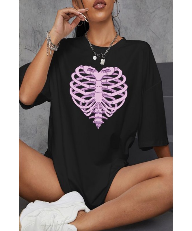 Purple Skeleton Graphic T-Shirt