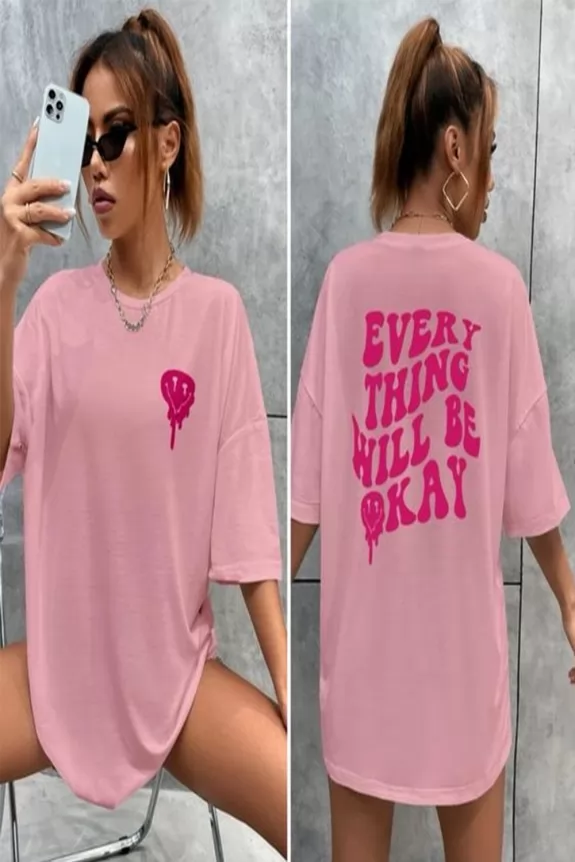 Light Pink Graphic T-Shirt