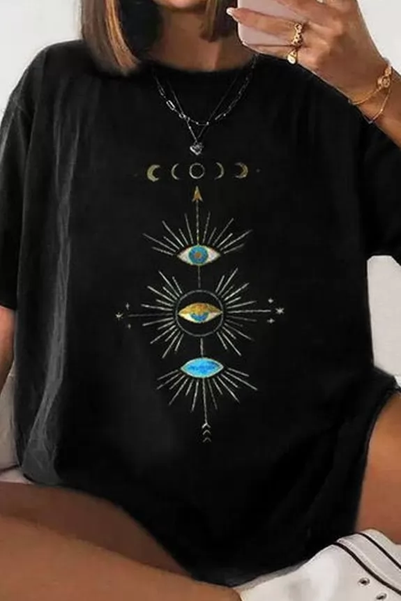 Eye Moon Printed Tshirt