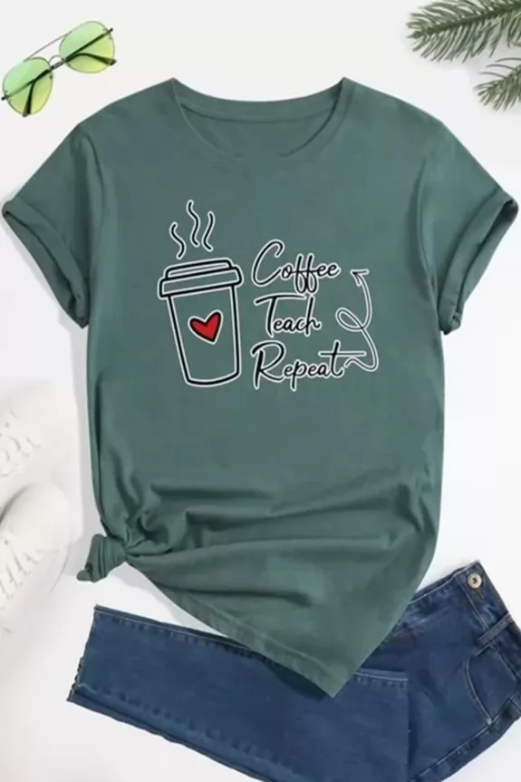 Green Emoji Typography T-Shirt