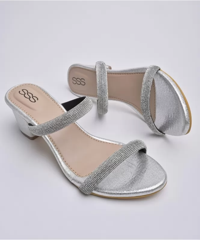 Silver beauty shimmer heels | Street Style Store | SSS