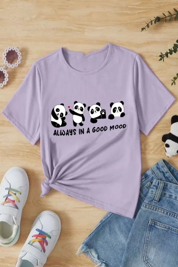 Lavender Panda Emoji T-Shirt