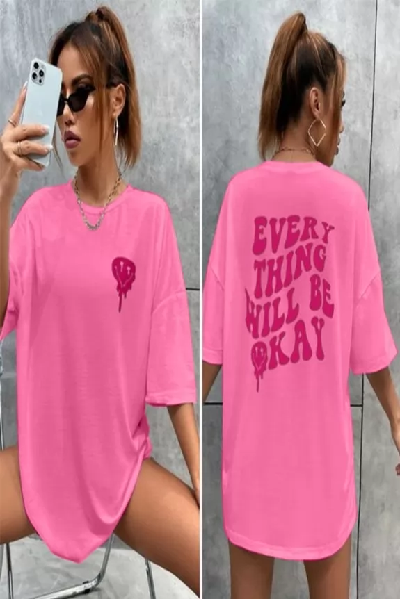 Light Pink Graphic T-Shirt