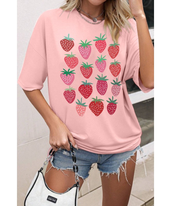 Round Neck Strawberry Shirt