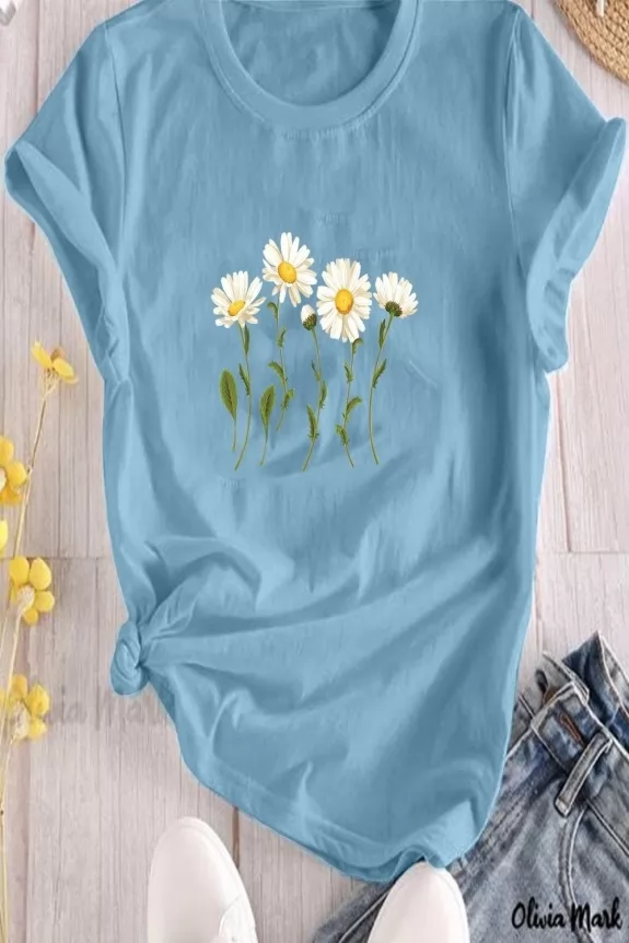 Light Blue Floral T-Shirt