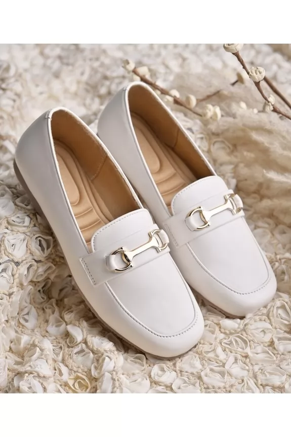 Daisy white loafers 