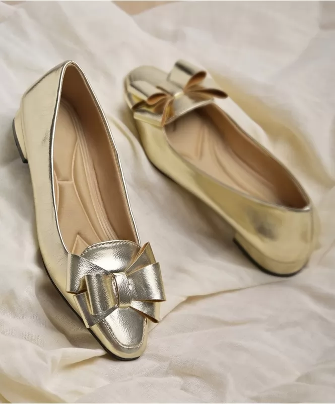 Golden touch bow ballerinas Street Style Store SSS