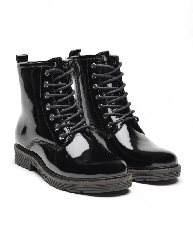 Black bling combat boots