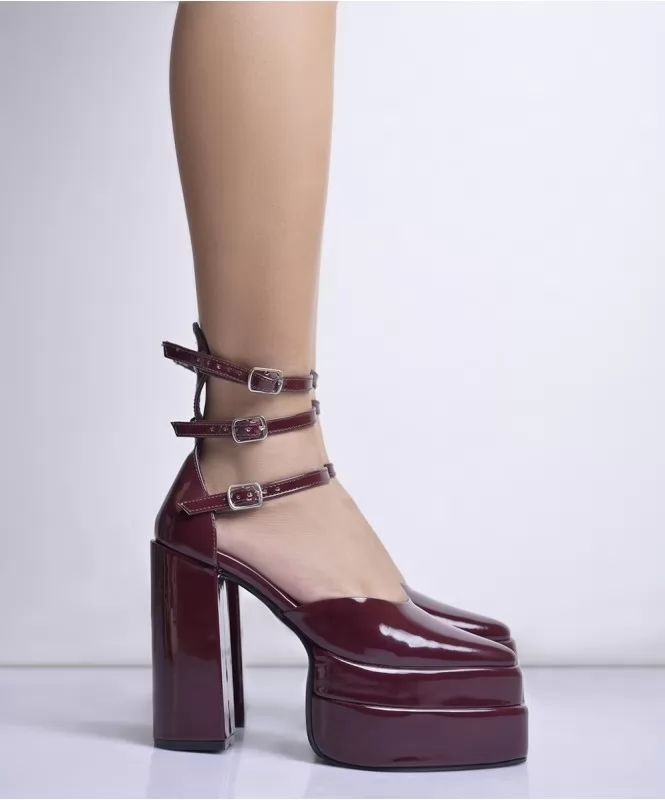 Maroon platform shoes on sale