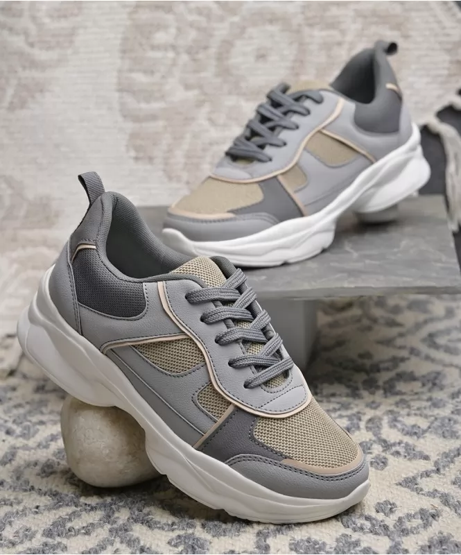 Grey chunky shoes discount