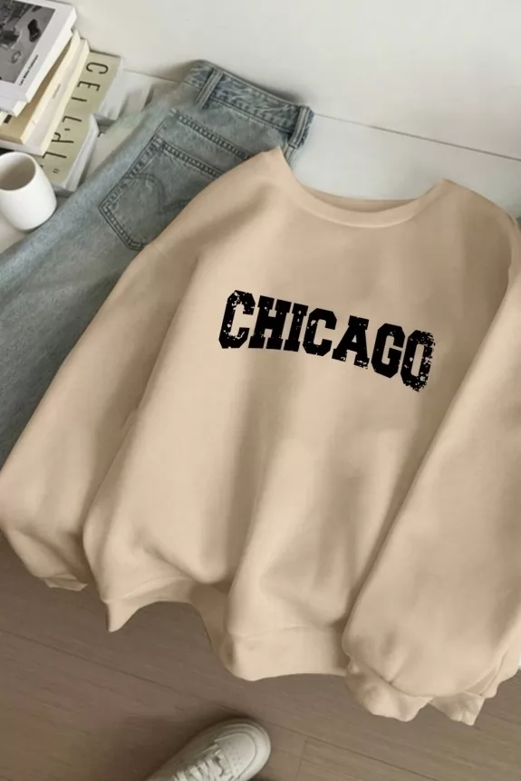 CHICAGO Printed Oversized Sweatshirt Street Style Store SSS