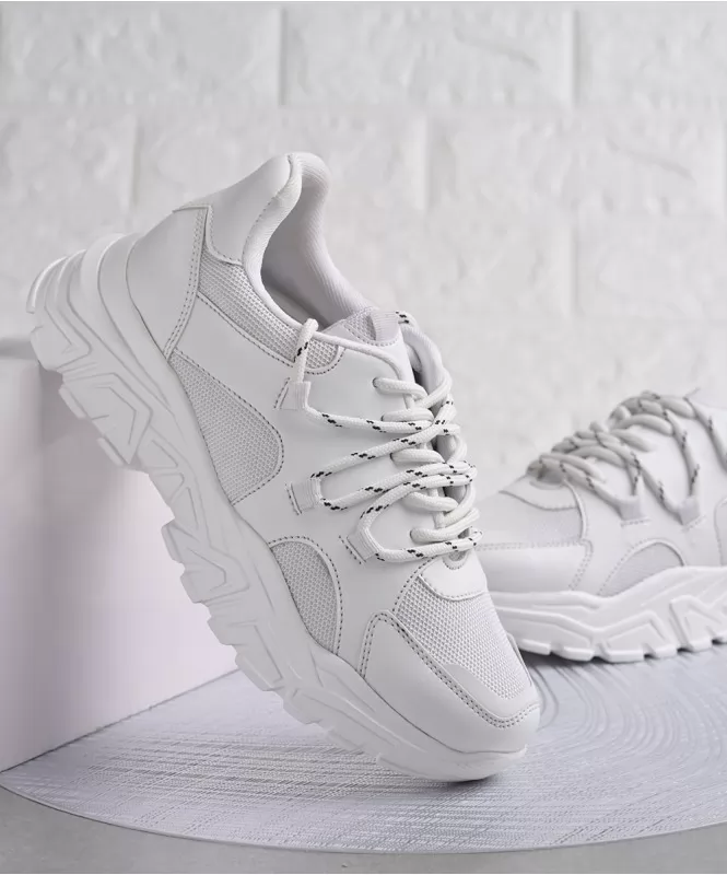 White bulky sneakers on sale